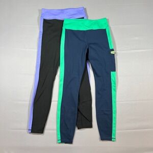 Lot Of 2 Athletic Works Leggings Womens Small 4-6 Multicolor‎ Athleisure Workout